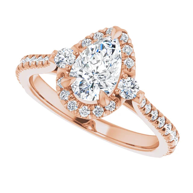 Rose Gold Pear Engagement Ring