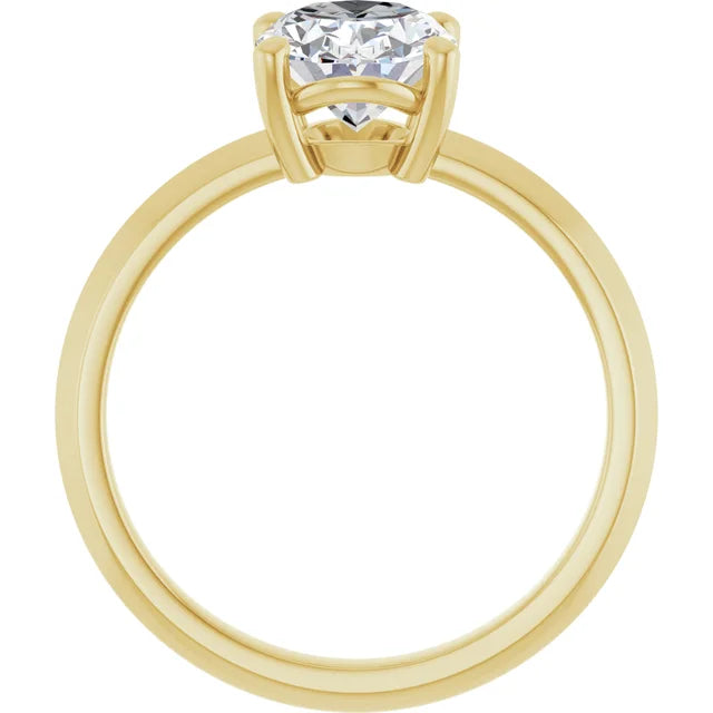 Elegant Oval Solitaire Engagement Ring in Yellow Gold 