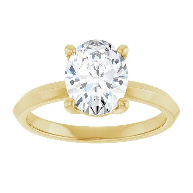 Luxury Yellow Gold Oval Solitaire Engagement Ring