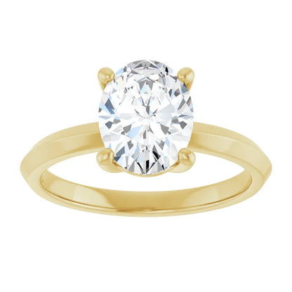 Luxury Yellow Gold Oval Solitaire Engagement Ring