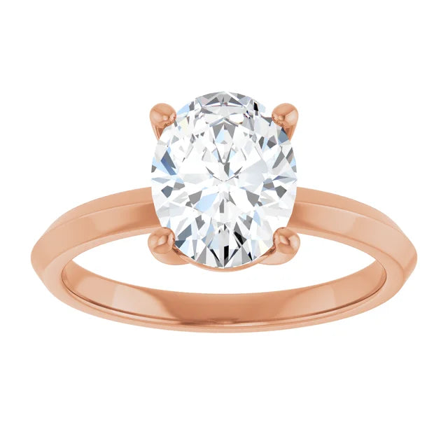 Oval Solitaire Engagement Ring in Rose Gold 