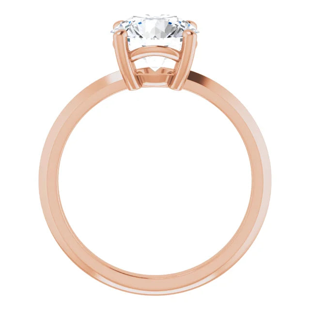 Rose gold round solitaire engagement ring