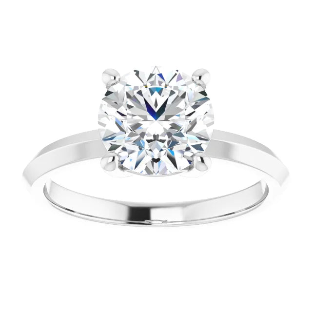Elegant white gold round solitaire engagement ring