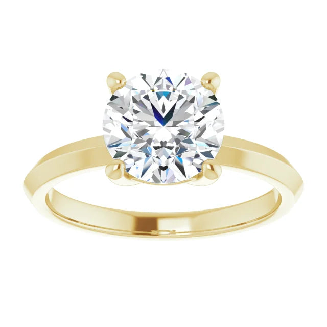 Classic yellow gold round solitaire ring