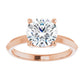 Sleek rose gold round solitaire engagement ring