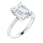 White Gold Emerald Cut Solitaire Engagement Ring