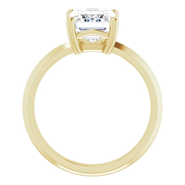 Emerald Cut Solitaire Engagement Ring in Yellow Gold 