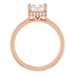 Rose gold square engagement ring with minimalist design