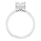 White gold square engagement ring with classic solitaire design