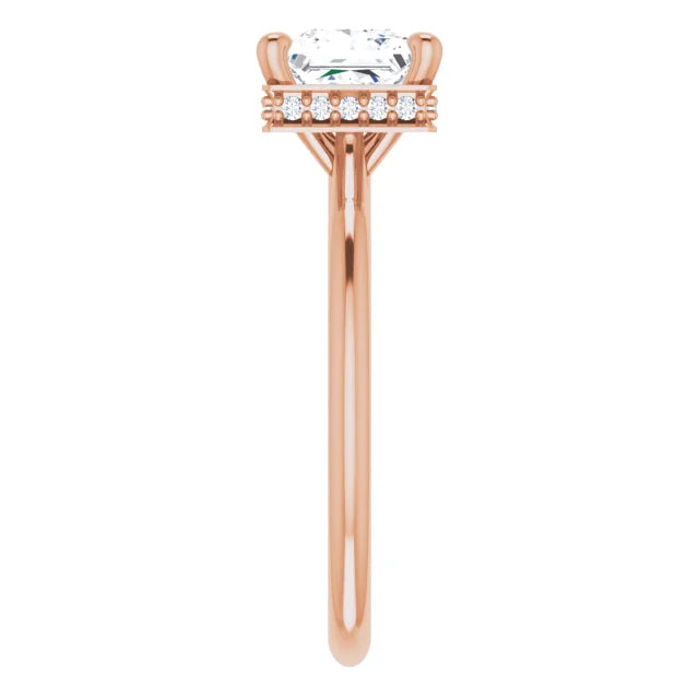 Rose Gold Square Engagement Ring-1