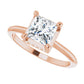 Rose gold square engagement ring