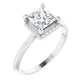 White Gold Square Engagement Ring-1
