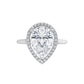 White Gold Pear Engagement Ring with Halo