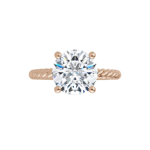 Rose Gold Round Solitaire Engagement Ring