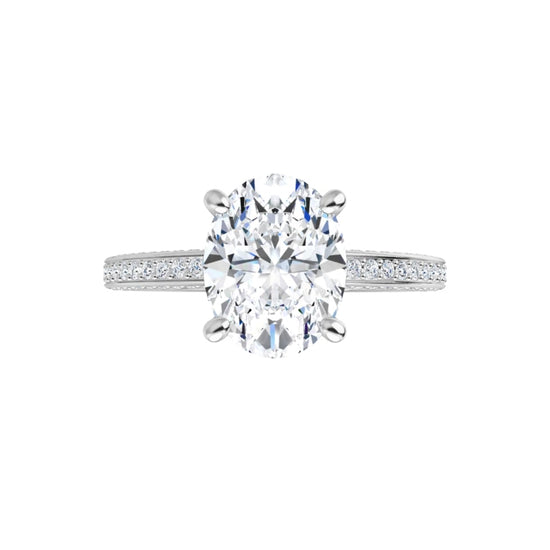 White Gold Oval Engagement Ring