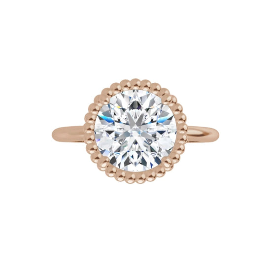 Rose Gold Round Shaped Solitaire Engagement Ring