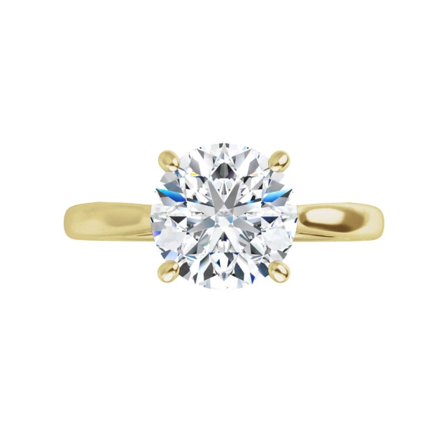 Yellow Gold Round Solitaire Engagement Ring