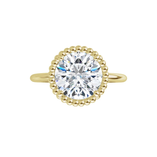 Yellow Gold Round Shaped Solitaire Engagement Ring