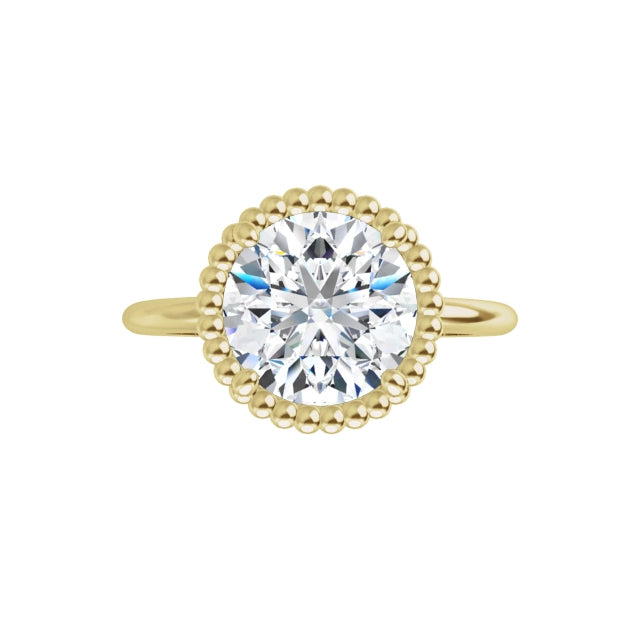 Yellow Gold Round Shaped Solitaire Engagement Ring
