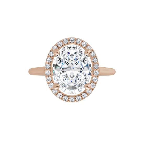 Rose Gold Oval Engagement Ring with Halo