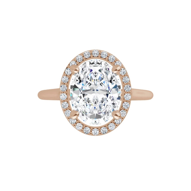 Rose Gold Oval Engagement Ring with Halo