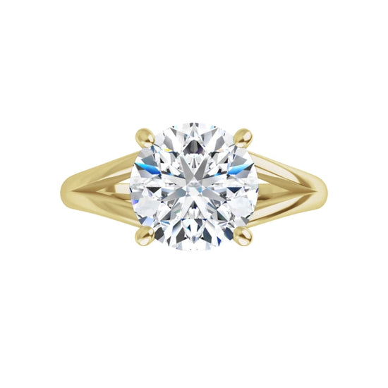 Yellow Gold Round Solitaire Engagement Ring