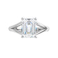 White Gold Emerald Cut Solitaire Engagement Ring
