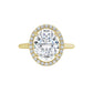 Yellow Gold Oval Engagement Ring with Halo