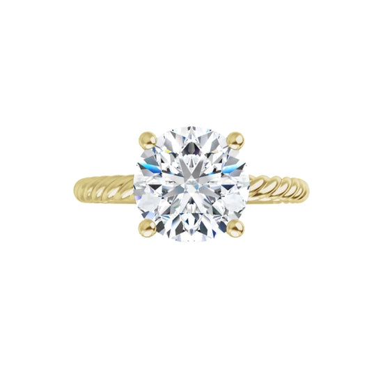 Yellow Gold Round Solitaire Engagement Ring