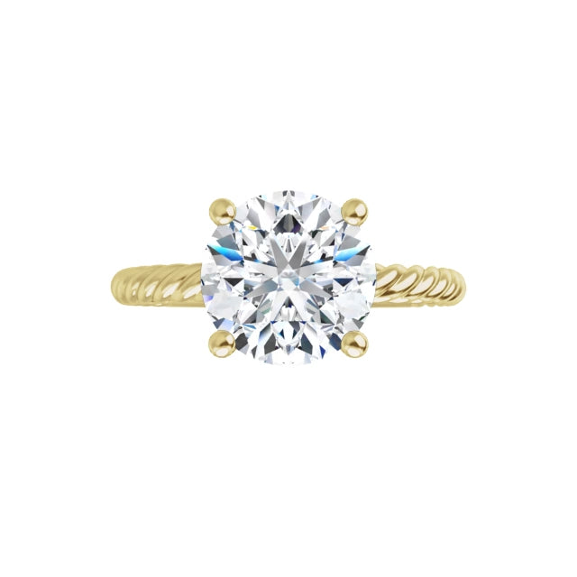 Yellow Gold Round Solitaire Engagement Ring