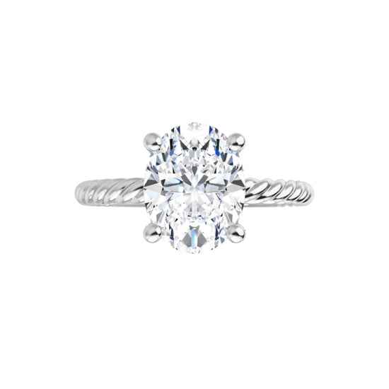White Gold Oval Solitaire Engagement Ring