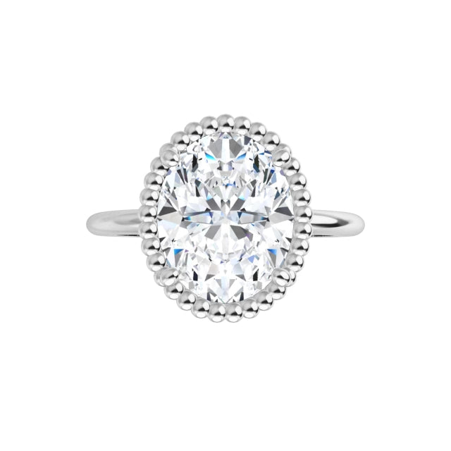 White Gold Oval Shaped Solitaire Engagement Ring