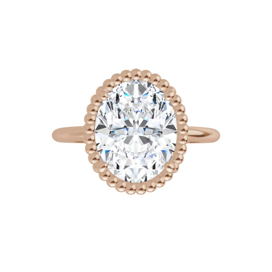 Rose Gold Oval Shaped Solitaire Engagement Ring