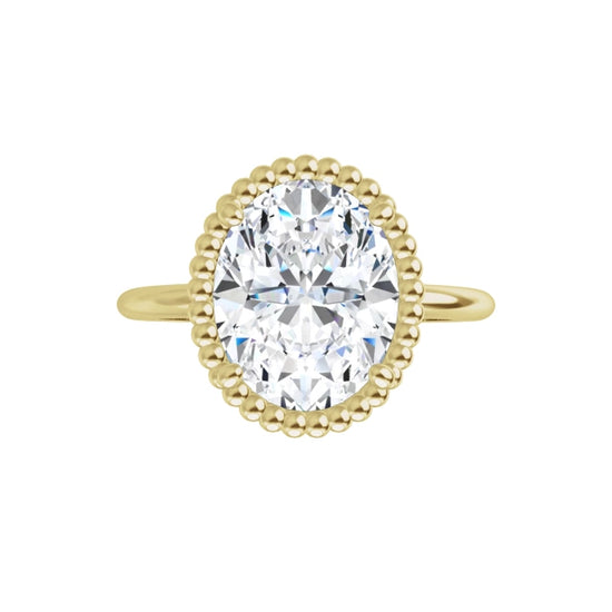 Yellow Gold Oval Shaped Solitaire Engagement Ring