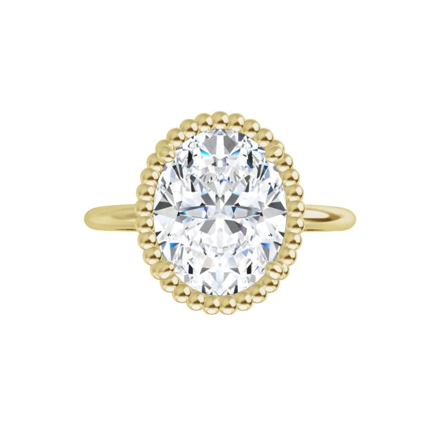 Yellow Gold Oval Shaped Solitaire Engagement Ring