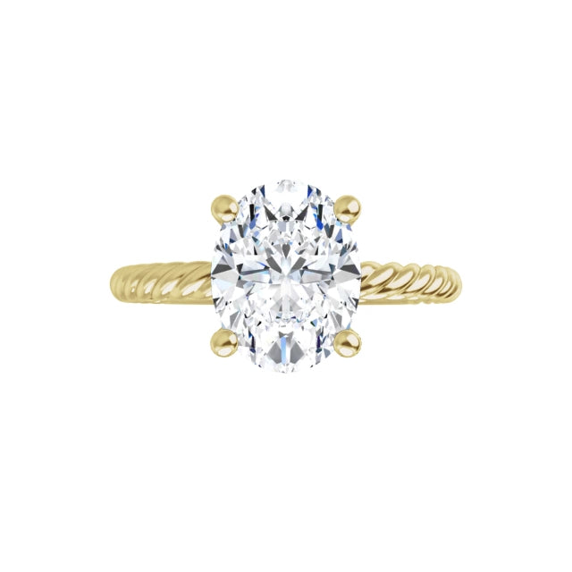 Yellow Gold Oval Solitaire Engagement Ring