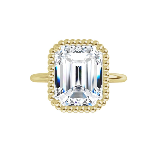 Yellow Gold Emerald Cut Solitaire Engagement Ring