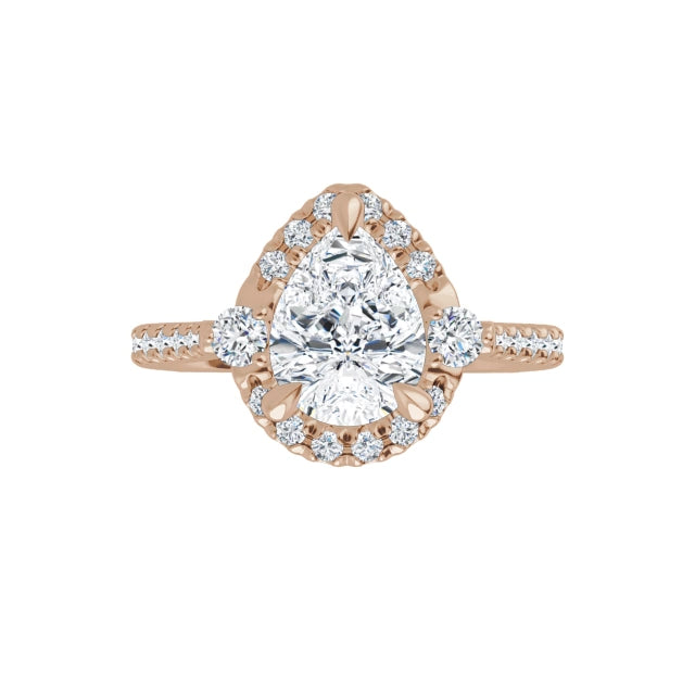 Rose Gold Pear Engagement Ring