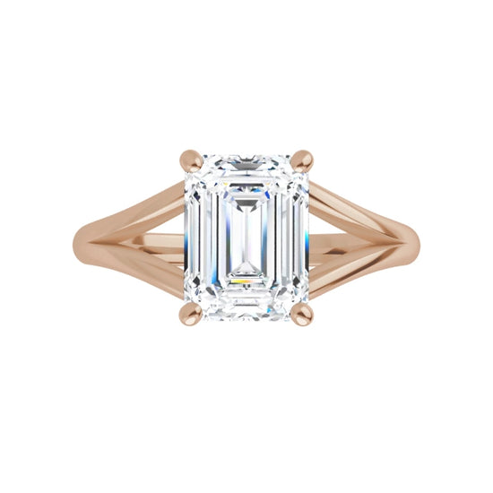 Rose Gold Emerald Cut Solitaire Engagement Ring