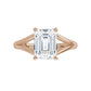Rose Gold Emerald Cut Solitaire Engagement Ring