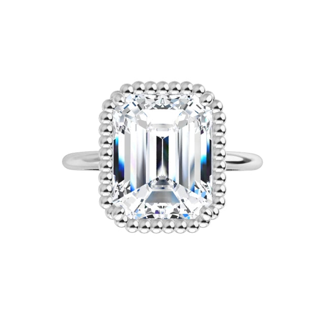 White Gold Emerald Cut Solitaire Engagement Ring