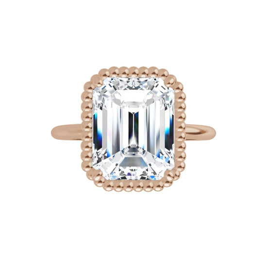 Rose Gold Emerald Cut Solitaire Engagement Ring