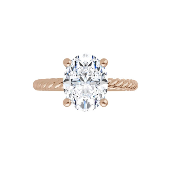 Rose Gold Oval Solitaire Engagement Ring