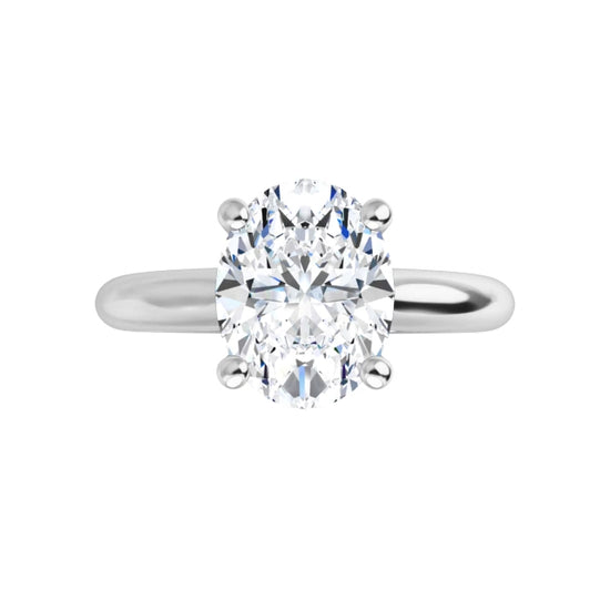 White Gold Oval Solitaire Engagement Ring