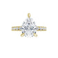 Yellow Gold Pear Cut Engagement Ring With Hidden Halo