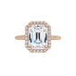 Rose Gold Emerald Engagement Ring with Halo